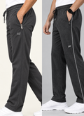 Aristocrat Dashing Dark Grey Men Regular Fit Cotton Blend Track Pant Dual Combo