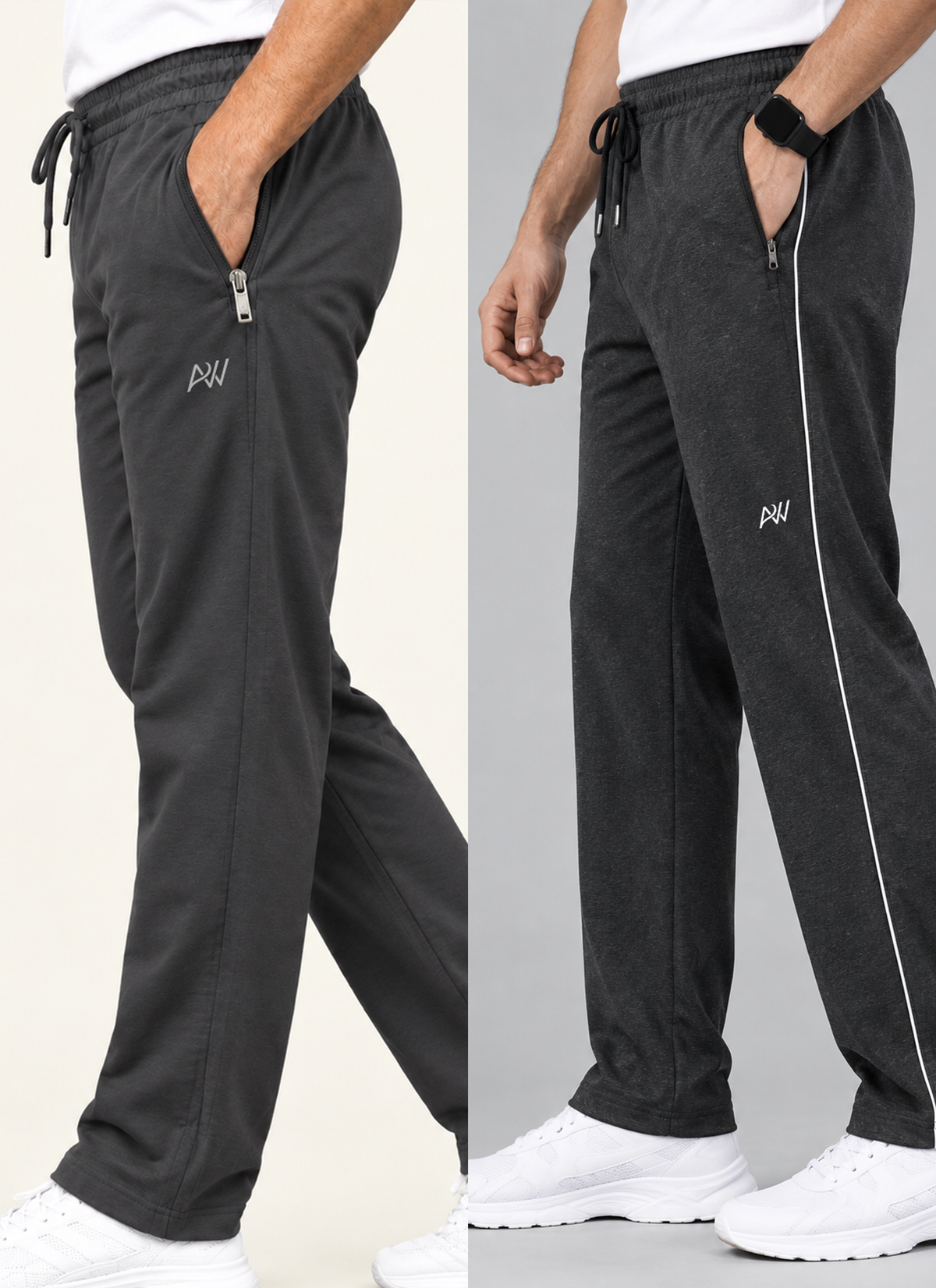 Aristocrat Dashing Dark Grey Men Regular Fit Cotton Blend Track Pant Dual Combo
