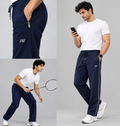 Aristocrat Dashing Blue Men Regular Fit Cotton Blend Track Pant Dual Combo