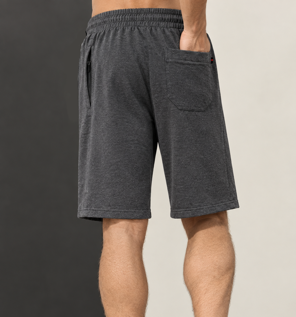 Bindas Men Regular Fit Dark Grey Cotton Blend Short