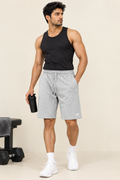 Bindas Men Regular Fit Light Grey Cotton Blend Short