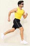Comfy Men Regular Fit Black Cotton Blend Short With Line
