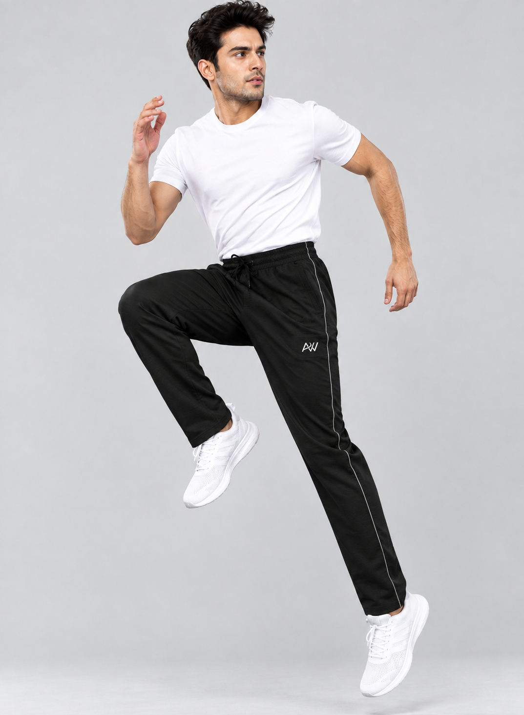 Aristocrat Men Regular Fit Black Cotton Blend Lined Track Pant