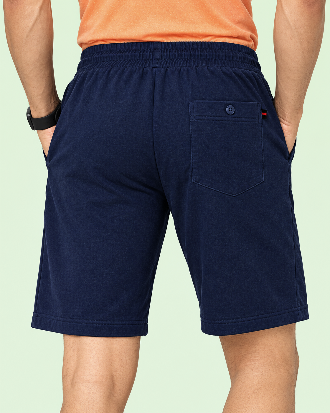 Bindas Men Regular Fit Navy Blue Cotton Blend Short
