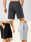 Comfy Men Regular Fit Cotton Blend Shorts Trio Combo (Black, Dark Grey, Light Grey)