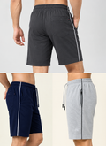 Comfy Men Regular Fit Cotton Blend Shorts Trio Combo (Blue, Dark Grey, Light Grey)