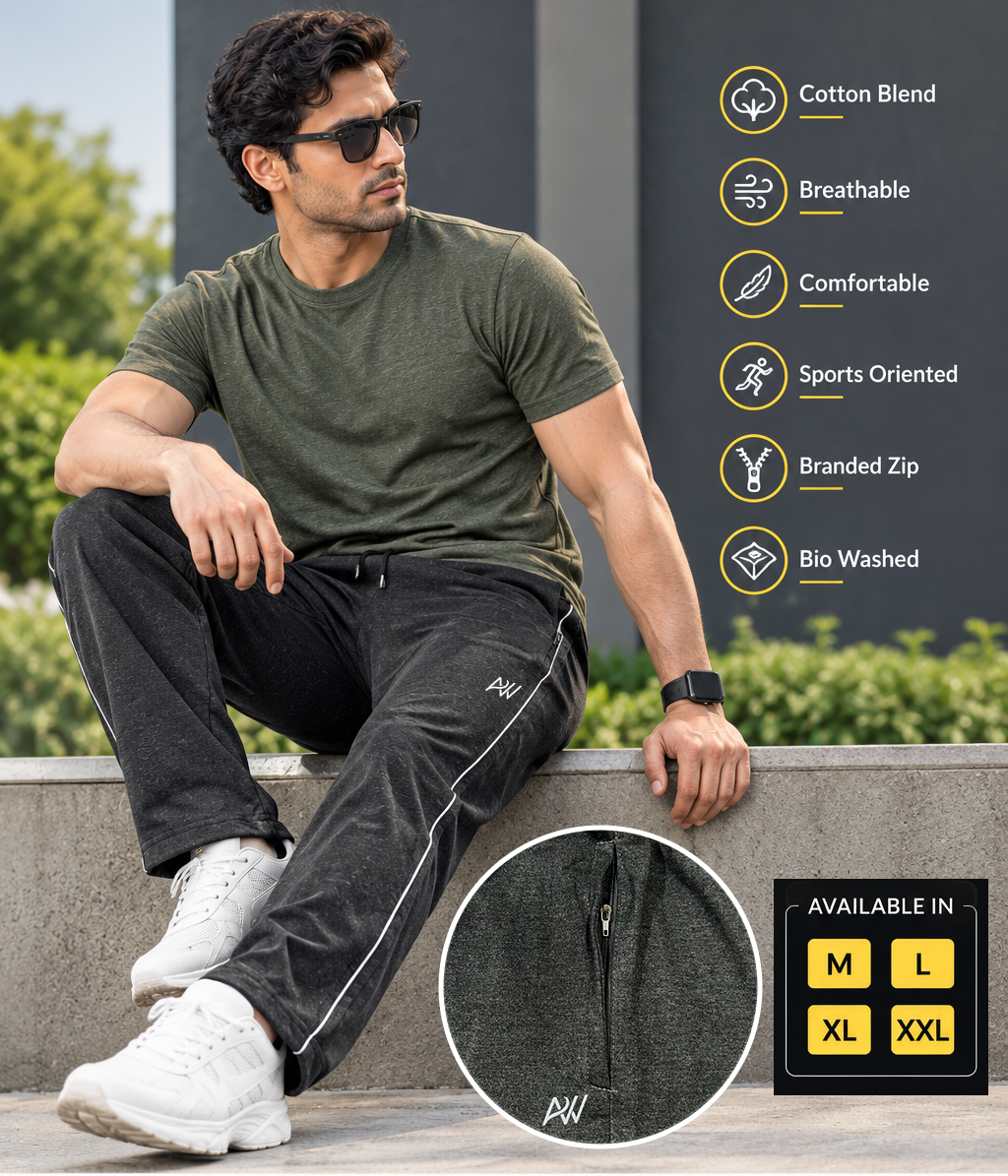 Aristocrat Men Regular Fit Dark Grey Cotton Blend Lined Track Pant