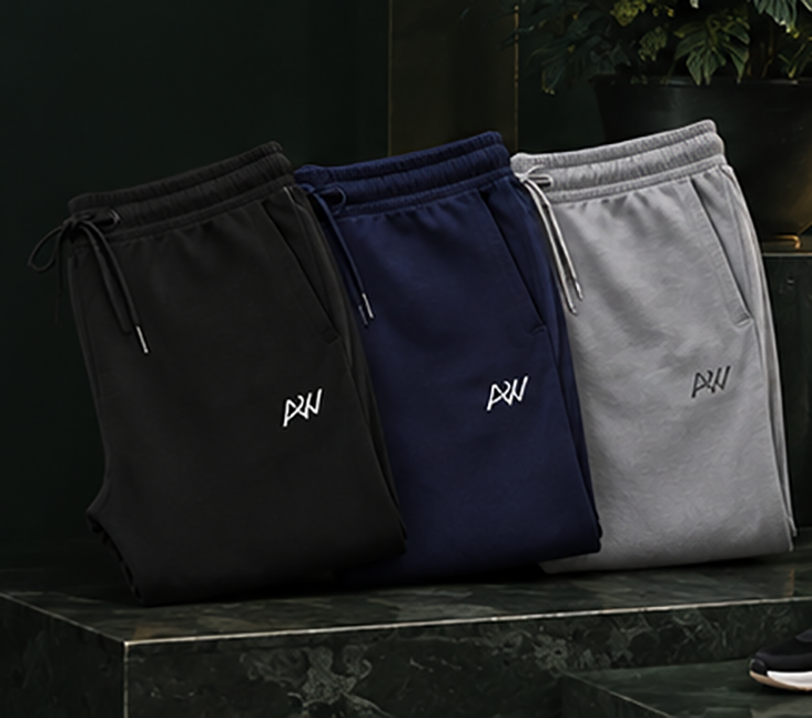 Dashing Men Regular Fit Cotton Blend Track Pants Trio Combo (Blue, Black, Light Grey)