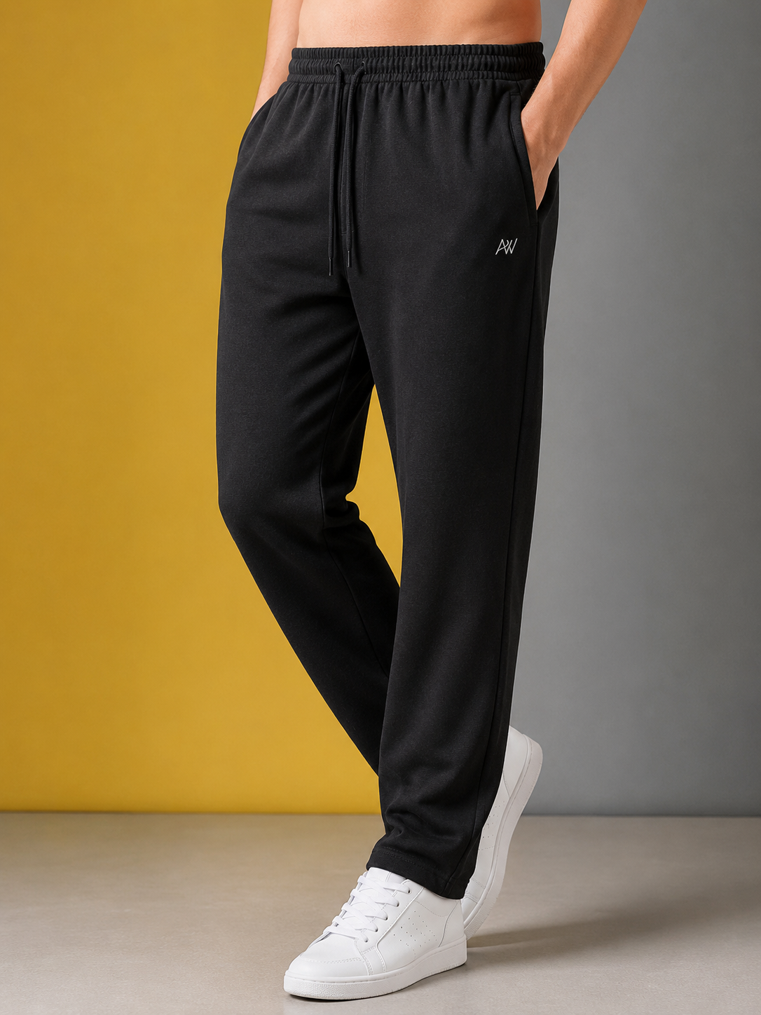 Dashing Men Regular Fit Cotton Blend Black Track Pants