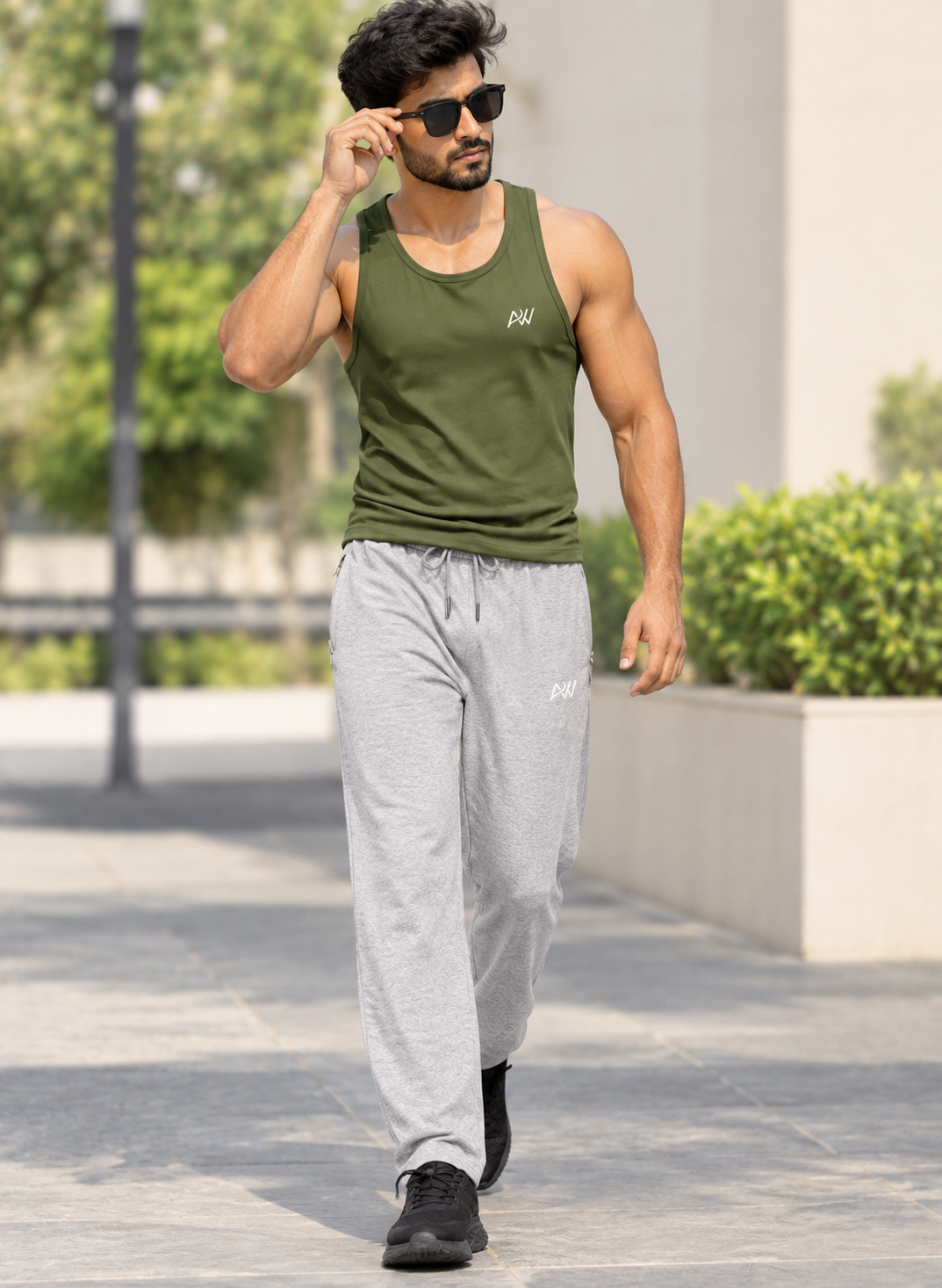 Dashing Men Regular Fit Light Grey Cotton Blend Track Pant