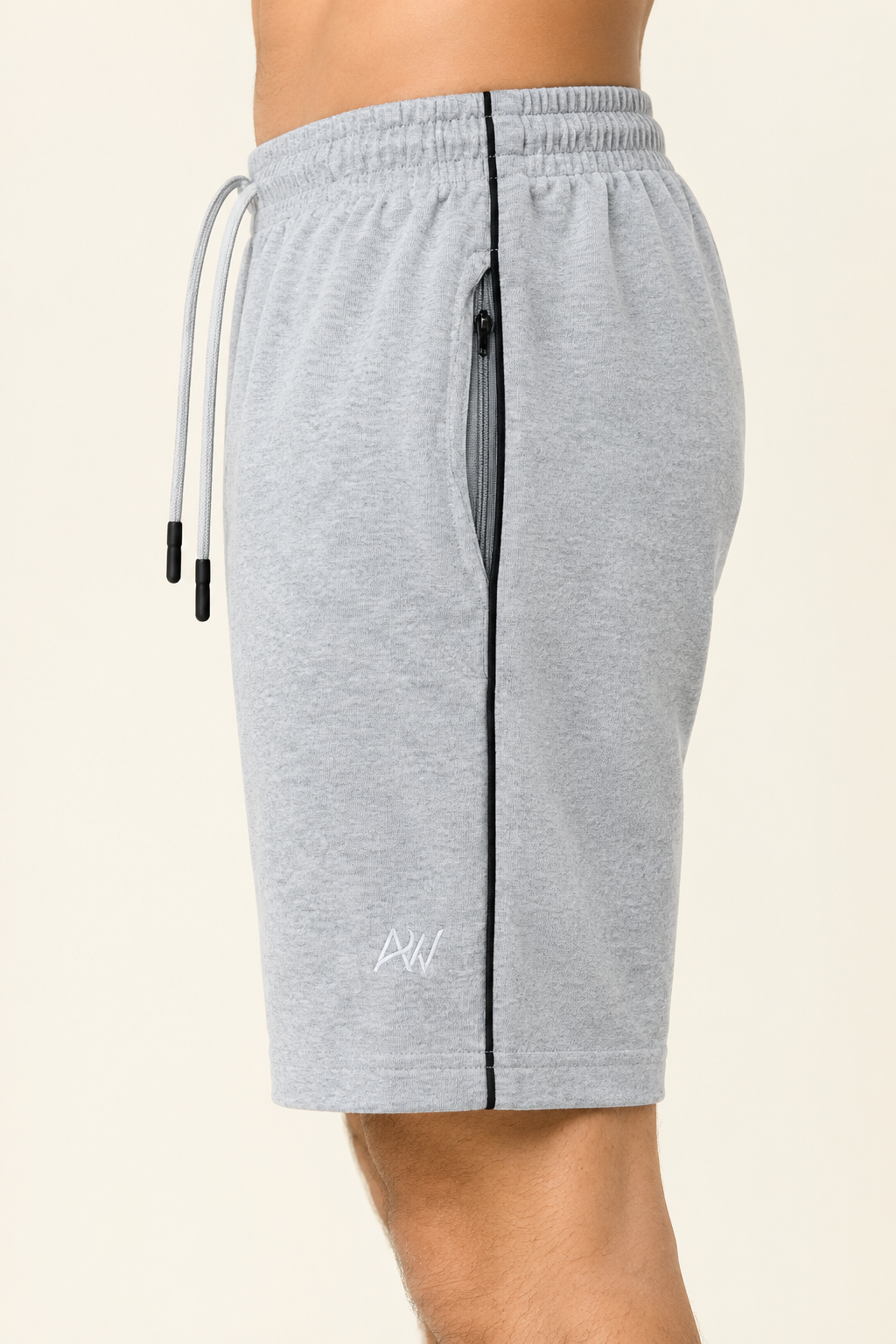 Comfy Men Regular Fit Light Grey Cotton Blend Short With Line
