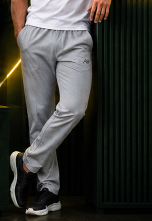 Dashing Men Regular Fit Cotton Blend Light Grey Track Pants