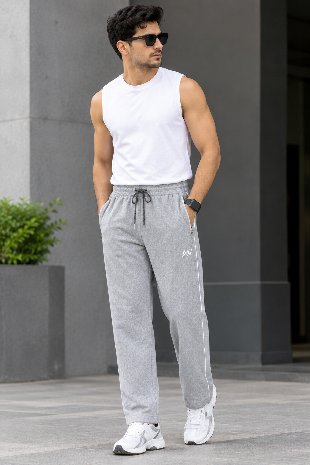 Aristocrat Men Regular Fit Light Grey Cotton Blend Lined Track Pant