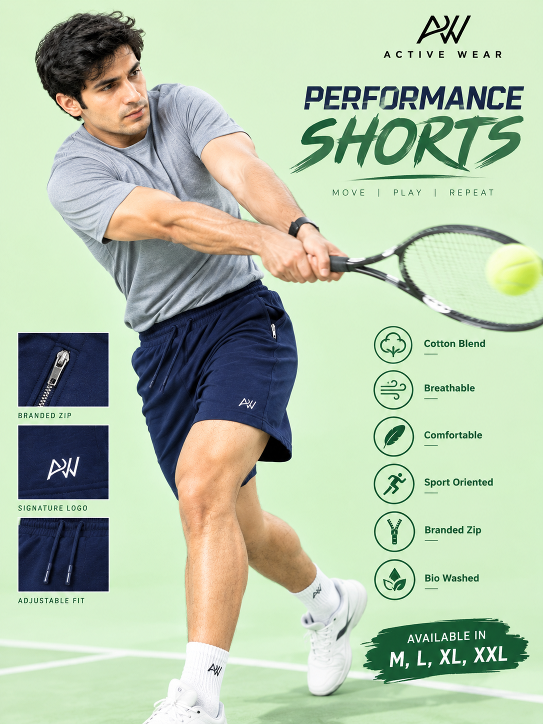 Bindas Men Regular Fit Navy Blue Cotton Blend Short