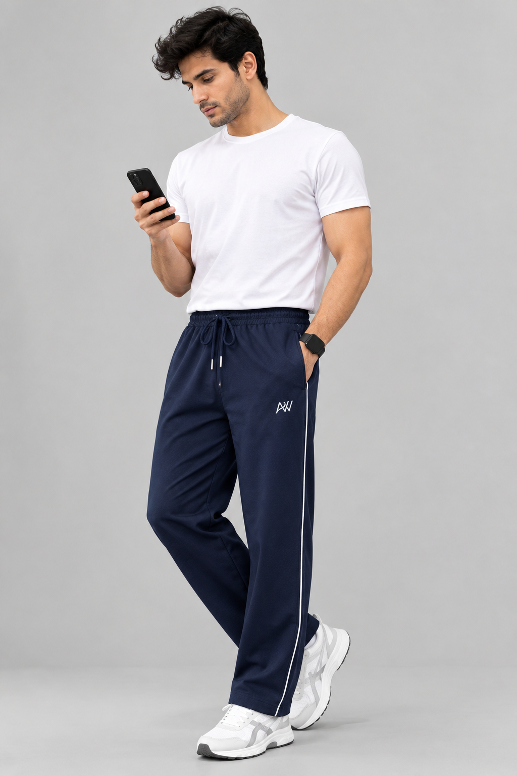 Aristocrat Men Regular Fit Navy Blue Cotton Blend Lined Track Pant