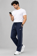 Aristocrat Men Regular Fit Navy Blue Cotton Blend Lined Track Pant